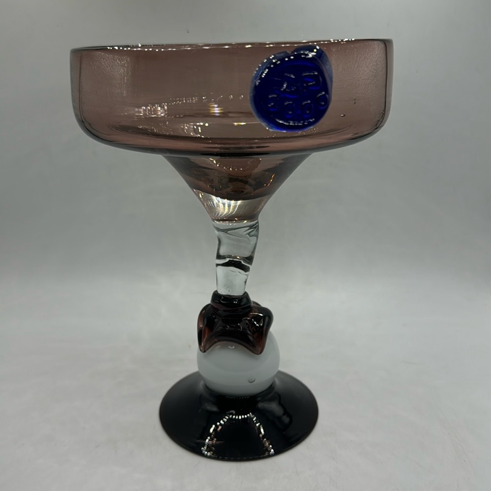 Rare Vintage Hand Blown Margarita Glass